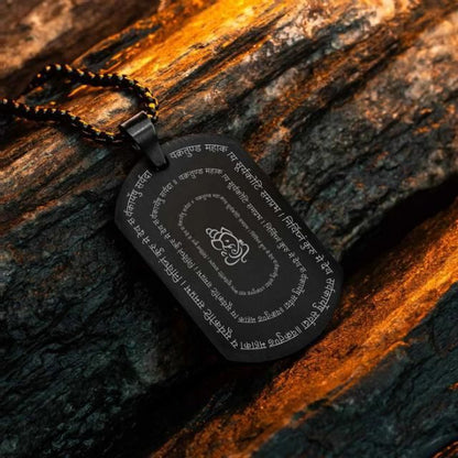 Ganpati Shlok Tag Pendant With Chain