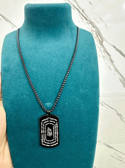 Ganpati Shlok Tag Pendant With Chain